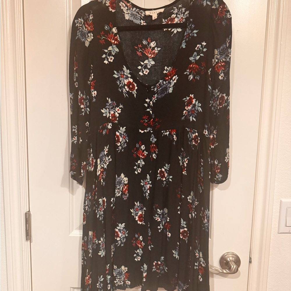 Floral Black Dress size Large